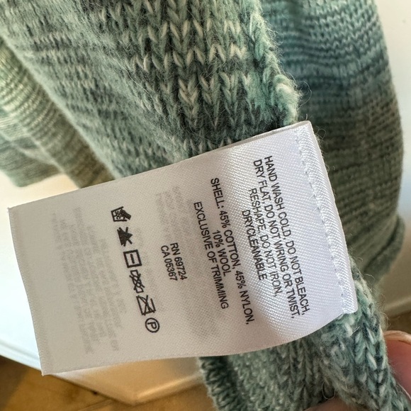 Columbia cardigan knitted blue green flowy with pockets warm cozy size Small - Picture 4 of 7